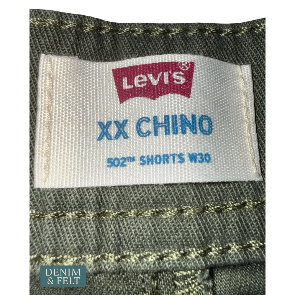 NEW Levis XX Chino Taper Mens Shorts 30 Bunker Olive Green Comfort 9